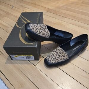 Enzo Angliolini Flats Black With Leopard Top.